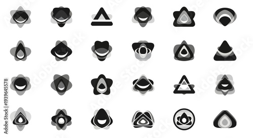 Abstract Geometric Shapes Icons Set - Modern Minimalist Symbols