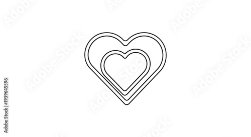 Abstract heart icon line art, minimalist symbol of love and romance, simple design