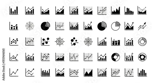 Collection of Business Growth Charts and Graphs Icons