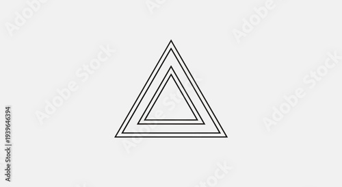 Concentric Triangle Geometric Shape Minimalist Design