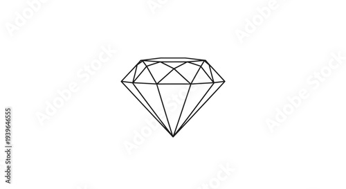 Diamond outline icon, simple geometric gemstone illustration