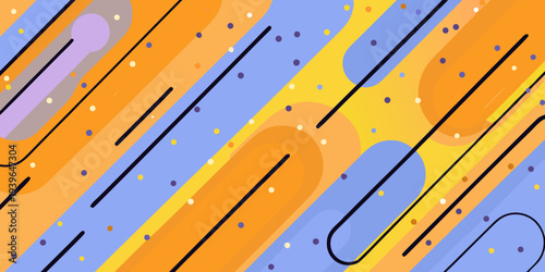 Abstract geometric background with diagonal lines and colorful shapes