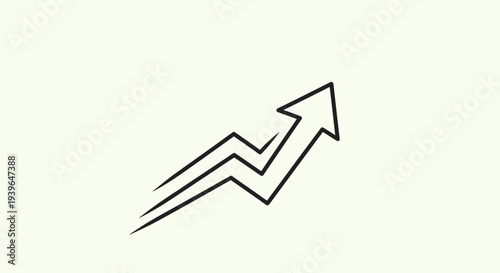 Hand-drawn arrow graph showing upward trend