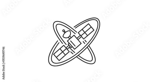 Satellite Orbiting Earth Icon