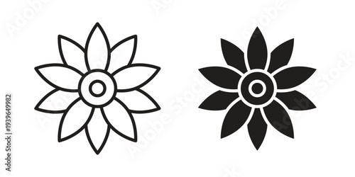 Sunflower icon. Perfect for app and web interfaces, marketing, etc.