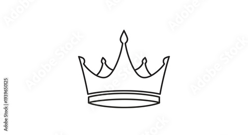 Simple Crown Icon Line Art