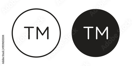 TM trademark icon. Perfect for app and web interfaces, marketing, etc.