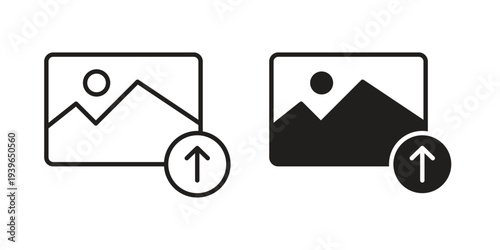 Upload photo icon. Perfect for app and web interfaces, marketing, etc.