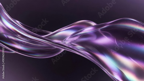 Silky purple waves ripple with iridescent hues