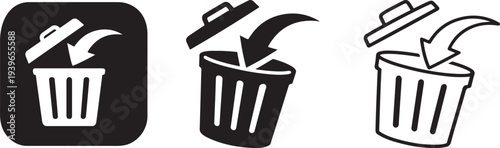Trash bin recycle arrow icon.