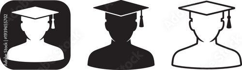 Graduate student academic success icon.