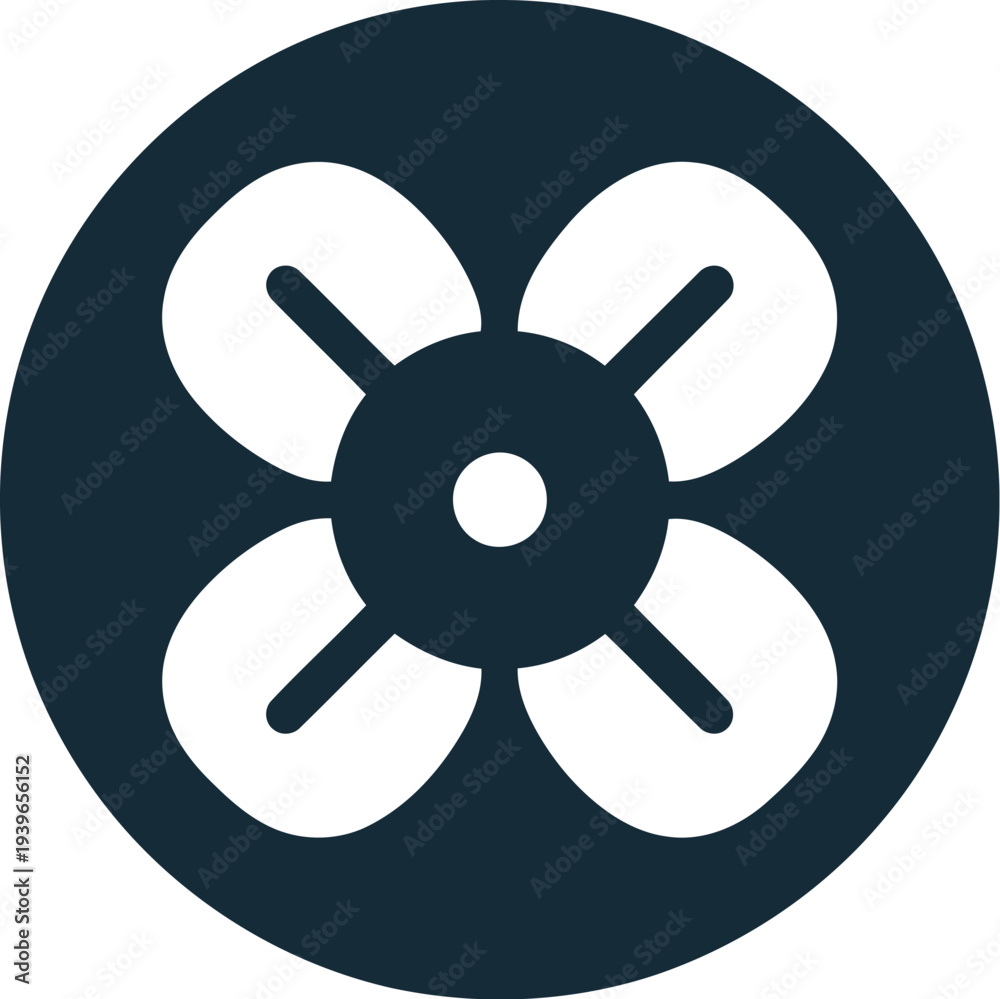 Fototapeta premium Vector Icon of Industrial Ventilation Fan in Flat Minimalist Style for HVAC and Engineering Projects