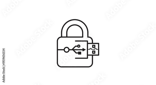Unlocked Padlock with Key Icon Illustration.