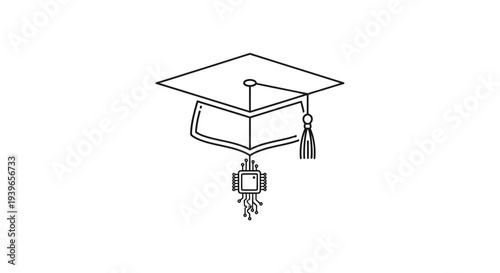 Graduation Cap and Tassel Illustration Design.