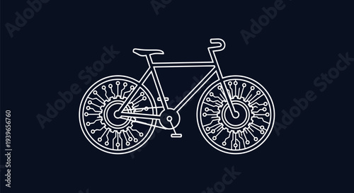 Simple Line Drawing of a Bicycle.