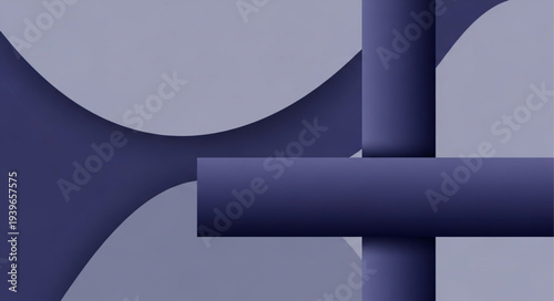 Close-up of Geometric Blue Pipe Structure.