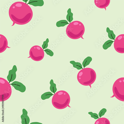 Beets, beetroots seamless pattern, background. Simple cute vegetable illustration