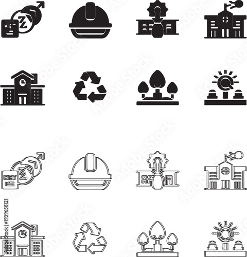  Human resources and team collaboration icon set. Outline vector symbols showing people crowd, office staff groups, teamwork and employee organization for web and mobile apps..eps