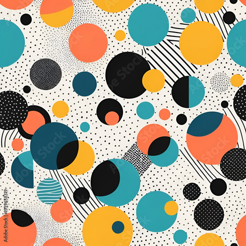 Pop Art Aesthetics Abstract Vector Pattern With Weird Geometric Shapes And Bizarre Artistic Forms