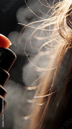 Hair Spray Applied to Hair for Styling
