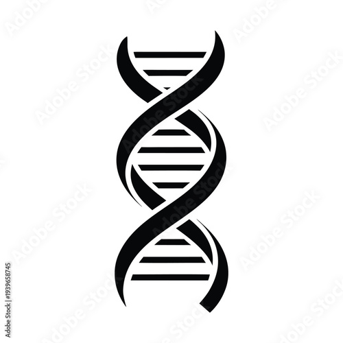 DNA icon vector illustration, genetic symbol flat design

