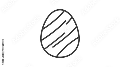 A beautifully simple and minimalist outline vector illustration of a decorated easter egg, perfect for spring holiday celebrations and festive icon designs