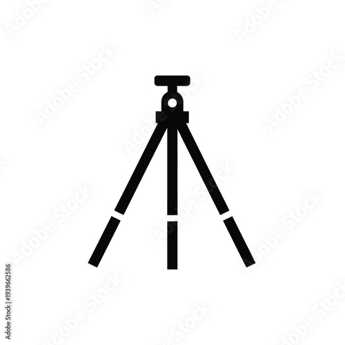 Black tripod vector illustration, flat design photography equipment