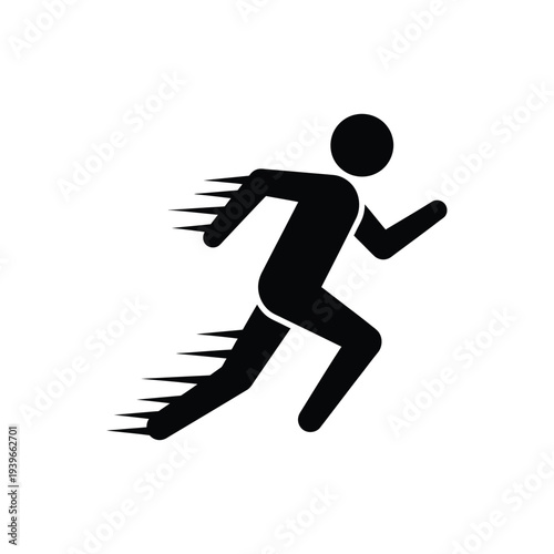 Running man sprinting fast motion flat design vector illustration scalable graphic