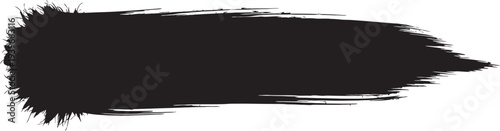 A black brush stroke on a white background