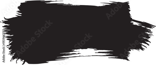A black brush stroke on a white background