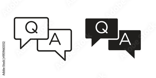 QNA icon in black solid style. linear symbol.