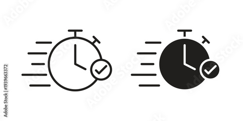 Quick approval icon in black solid style. linear symbol.