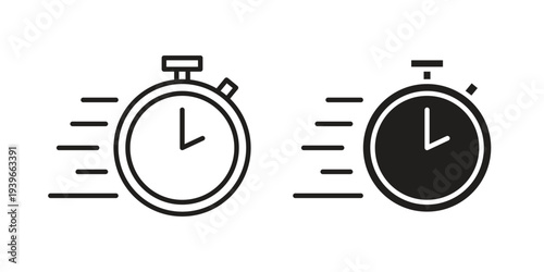 Quick icon in black solid style. linear symbol.