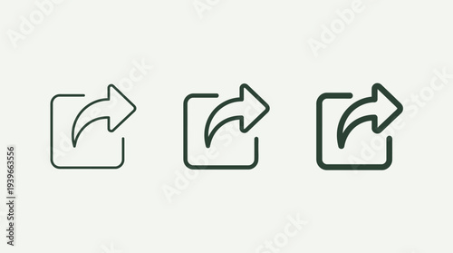 Green Arrow Icons Set Indicating Direction on White Background