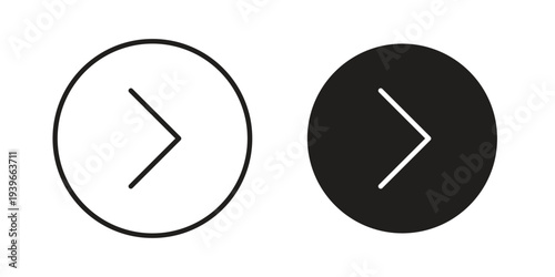 Right arrow icon in black solid style. linear symbol.