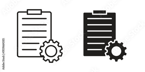 Smart contract icon in black solid style. linear symbol.