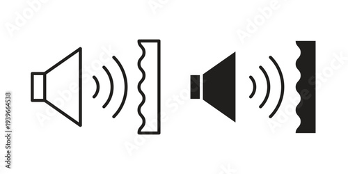 Soundproof icon in black solid style. linear symbol.