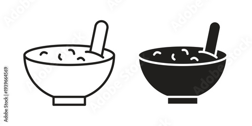 Sour soup icon in black solid style. linear symbol.