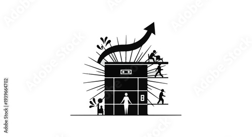 Hand placing business card into box concept