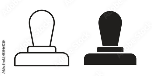 Stamp icon in black solid style. linear symbol.