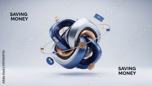 Abstract Sculpture Representing Financial Growth and Savings.