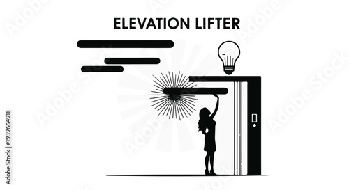 Modern home office workspace interior illustration