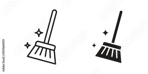 Sweeping icon in black solid style. linear symbol.