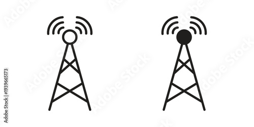 Telecom icon in black solid style. linear symbol.