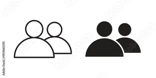 Users icon in black solid style. linear symbol.