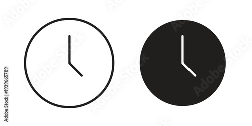 Watch icon in black solid style. linear symbol.