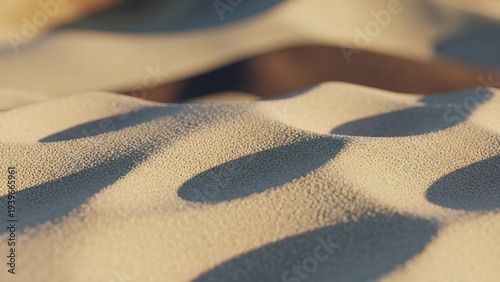 Close-up of Desert Sand Dunes with Dramatic Shadows.