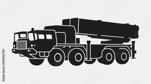 Heavy duty truck with large trailer for industrial or construction use