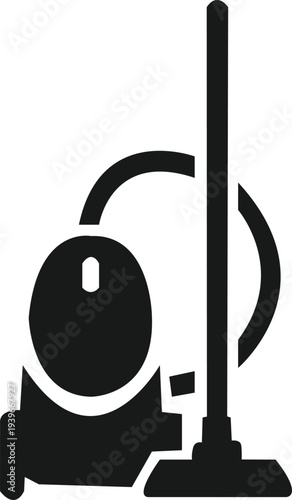 Minimal flat silhouette of a household vacuum cleaner