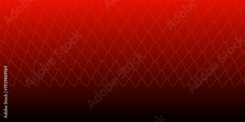 Red glowing neon wireframe background. Shining diagonal checkered grid planes in perspective. Retro futuristic depth wallpaper. Arcade game sci fi matrix surface backdrop for poster, banner. Vector